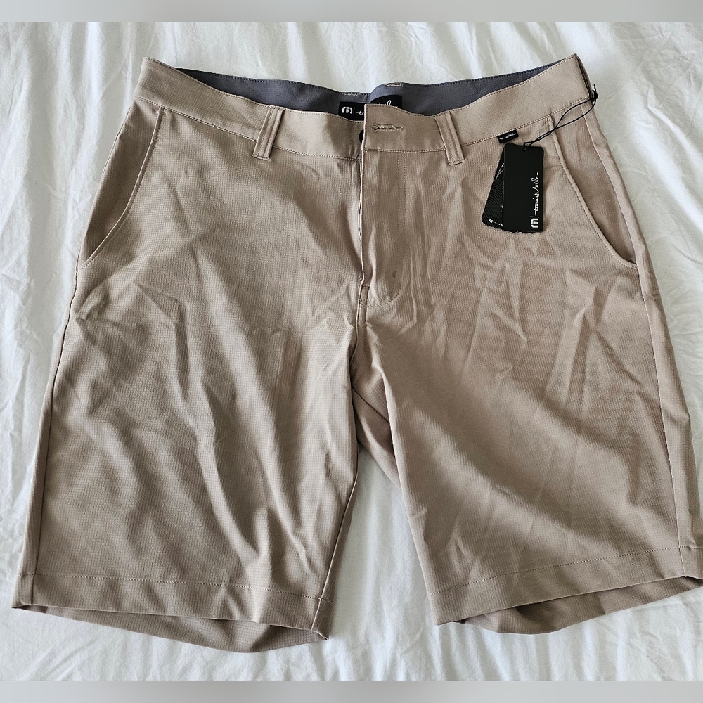 Travis Mathew Tan Flat Front Shorts